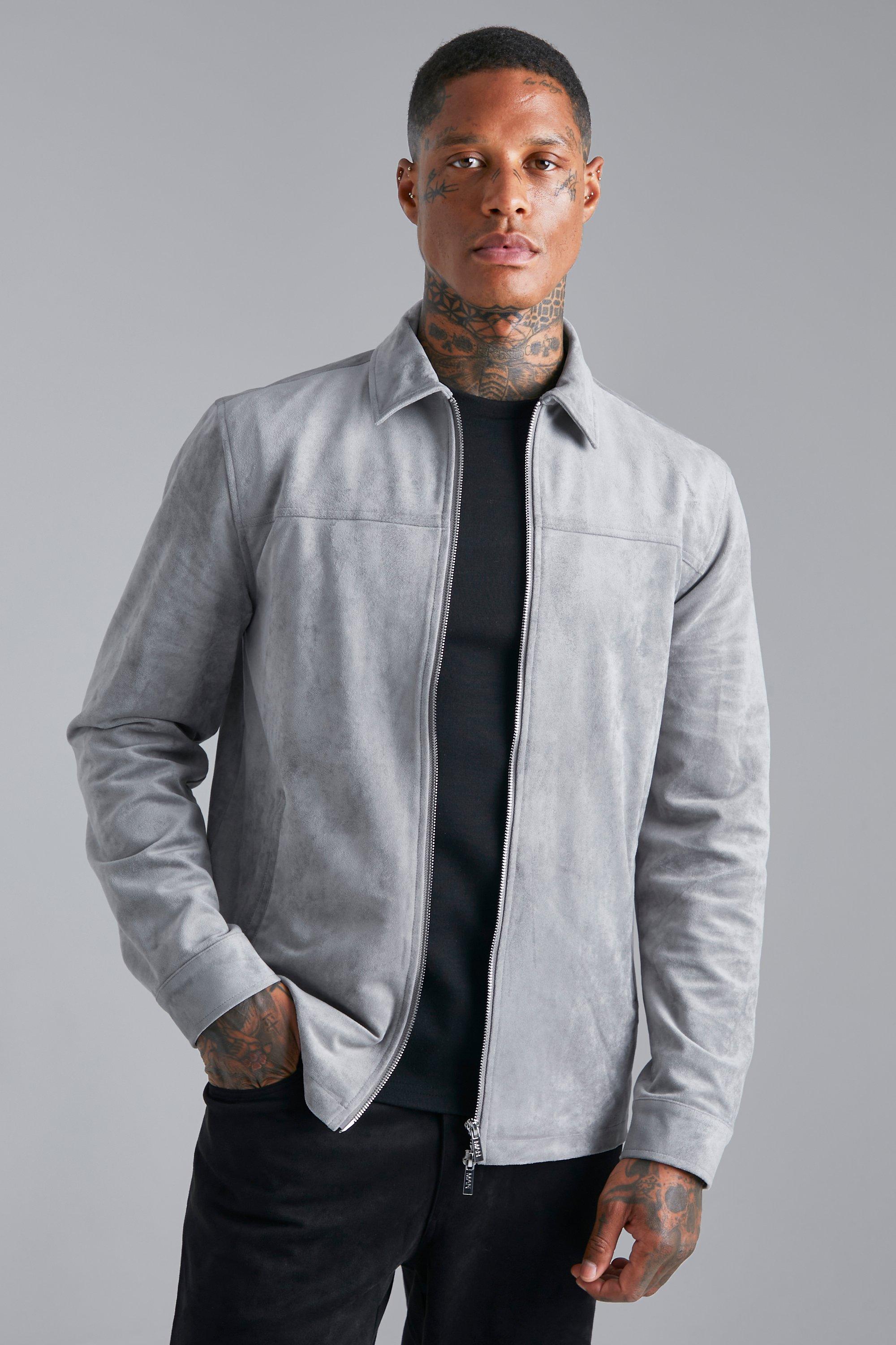 Slim nubuck hot sale harrington jacket